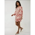 thumbnail image 5 of Floral V-Neck Mini Dress, 5 of 6