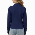 thumbnail image 4 of SERTGUTR Girls Zip Up Jacket, Stand Collar Long Sleeve Thumbhole Top, Cropped Stretch Yoga Running Coat, Everyday School Fitness Sports Jacket, 4 of 7