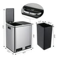 8 Gallon Dual Trash Can, 30L Stainless Steel Kitchen Garbage Can, Step