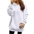 thumbnail image 5 of Womens Oversized Sweatshirts Fall Fashion Hoodies Solid Long Sleeve Pullover Shirts Clothes Outfits White S, 5 of 6