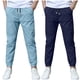 thumbnail image 1 of Odeerbi 2 Pack Boys Summer Cotton Linen Jogger Pants Casual Lightweight Elastic Waist Drawstring Sweatpants Para 3-13 Años, 1 of 9