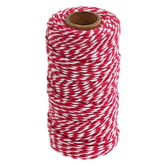 Diy Tricot, Fil à Tricoter Fait Main Corde de Boulanger - Corde en Coton Dienrx pour Envelopper Corde en Coton Rouge et Blanc pour Envelopper Arts Artisanat Jardinage Décoration Maison, 1 Pce de Corde à Pain en Laine