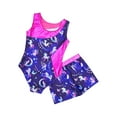 thumbnail image 6 of CHICTRY Kids Girls 2Pcs Gym Sports Yoga Suit Colorful Prints Sleeveless Leotard with Shorts Dance Outfit Navy Blue 14, 6 of 7