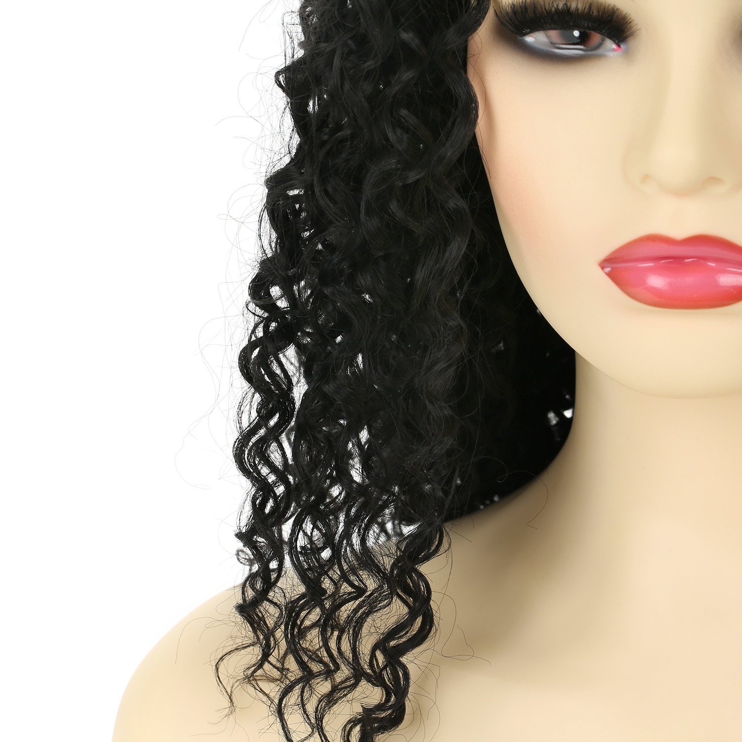 Quick Weave Synthetic Curly Half Wig Natural Black