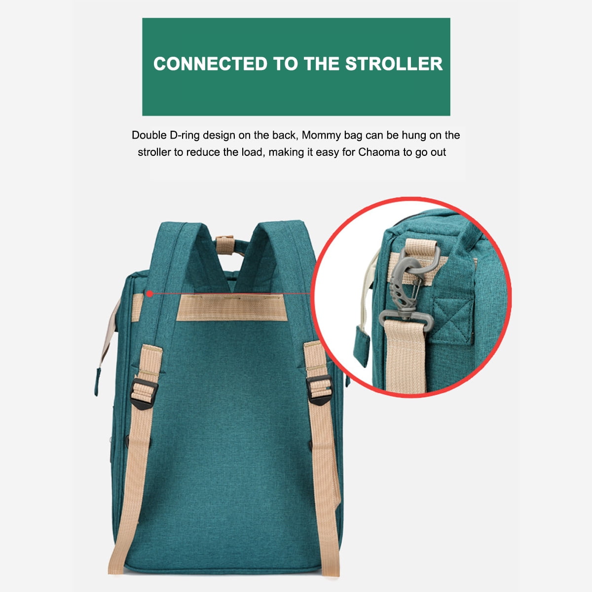 Diaper Bag Backpack, Multifunction Baby Bag with Changing Station, Foldable Crib, Insulation Milk Bottle Pocket, Waterproof Large Capacity Travel Bag with USB Charging Port, Gift for Mom Dad