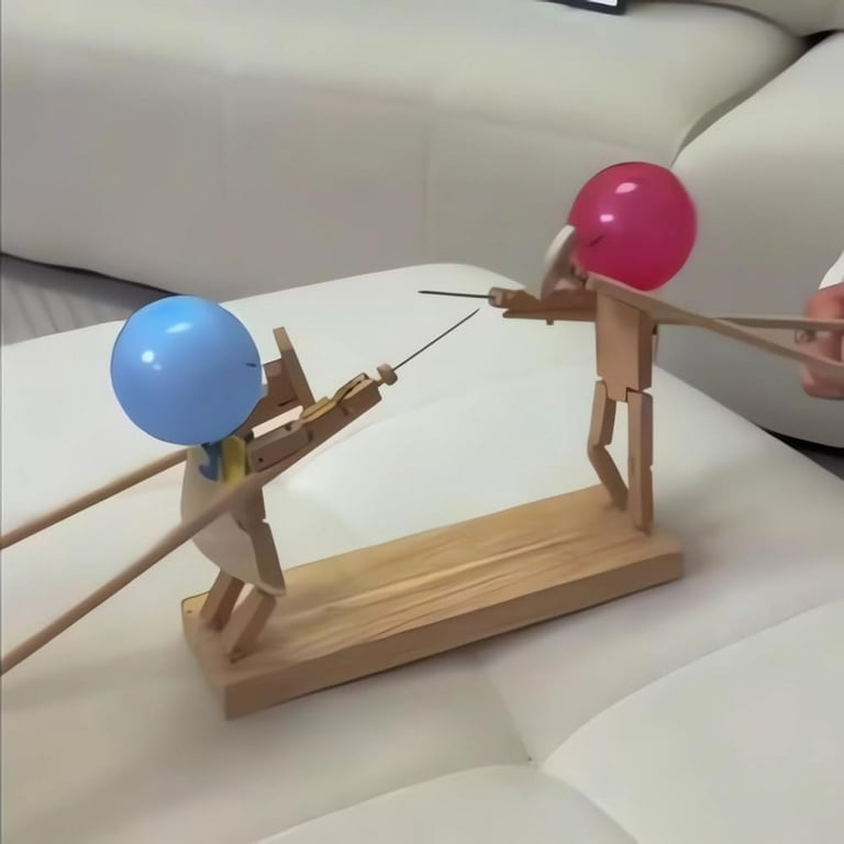 Balloon Bamboo Man Battle Handmade Wooden Fencing Puppets – OddityGate