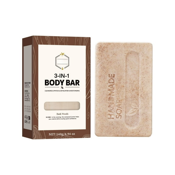 Mineart Men's Sandalwood Soap Bar, Natural Plant Scent, Deep Cleansing Oil Control, Moisturizing Non-Drying, Body Face Wash for Daily Men Grooming & Shower Care