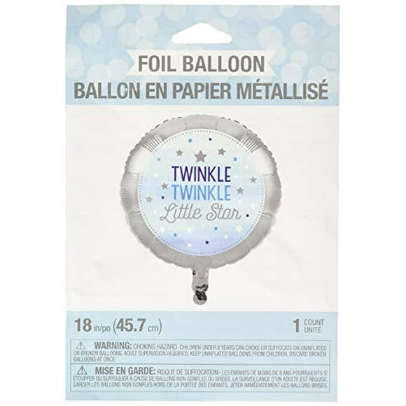 Creative Converting 322247 Twinkle Little Star Blue Foil Balloon Party Supplies, One Size, Multicolor