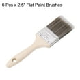 thumbnail image 3 of Uxcell 6Pcs Paint Brushes 2.5" Flat Paint and Chip Brushes for DIY Paint Flat Art Furniture Fences Deck Wall Trim, Brown, 3 of 6