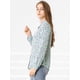thumbnail image 4 of Camisa Floral con Botones Allegra K Azul M, 4 of 6