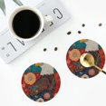 thumbnail image 4 of Junzan Sunflower Bald Eagle Print Coasters for Drinks - Leather Coasters Set of 4 for Coffee Table for Housewarming/Kitchen/Bar/Decor-Round Shape, 4 of 6