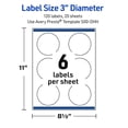 thumbnail image 4 of Avery Labels, 3" Diameter, Matte White, Multi-Lined Gold Border, 4 of 7