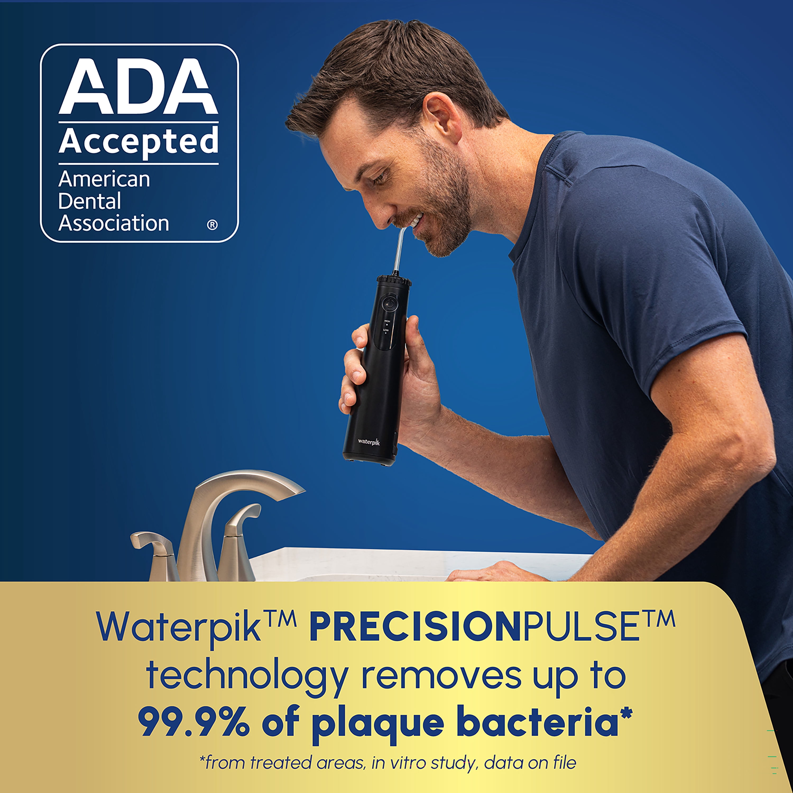 Waterpik Cordless Plus 5000 Water Flosser with 2 Settings, 3 Tips, ADA Accepted, Black