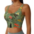 thumbnail image 2 of Daiia Botanical Garden With Cats Printed Women's Sports Bra, Breathable Activewear Bra with U-Back Design and Removable Pads, Comfortable and Supportive for Yoga, Workout-XX-Large, 2 of 8