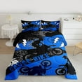 thumbnail image 2 of Homewish Extreme Game Full Size Comforter Sets,Speed Motocross Bedding Comforter Set,Black Blue Bedding Sets For Boy,Super Cozy Room Decor Reversible,3 Pieces, 2 of 8