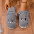 thumbnail image 4 of SAWOBUUN Cute Cat Slippers for Women Men Animal Fuzzy Plush Closed Toe House Slippers Soft Fluffy Warm Cozy Indoor Bedroom Shoes, 4 of 7