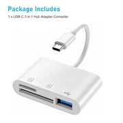 TSV USB C to SD Card Reader, Micro SD Memory Card Reader, Type C to SD Card Reader Adapter 2TB Capacity Fit for MacBook Camera Android Windows Linux