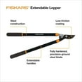 thumbnail image 4 of Fiskars Telescopic Bypass Lopper Garden Tool, 24.5"-37" Steel Handle and Blade, Black and Orange, 4 of 8
