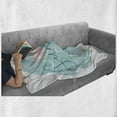 thumbnail image 6 of Hello Summer Soft Flannel Fleece Throw Blanket, Abstract Curly Sea Background with a Surfboard Jungle Leaves, Cozy Plush for Indoor and Outdoor Use, 50" x 70", Seafoam Pale Pink, by Ambesonne, 6 of 6