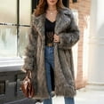 thumbnail image 4 of Jsaierl Womens Long Fuzzy Coat Fleece Winter Jacket Faux Fur Clothes Plus Size Open Front Cardigan Warm Coats Casual Outwear, 4 of 9