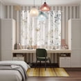 thumbnail image 5 of Beige Black Botanical Kitchen Curtains 84 Inch Length, Watercolor Floral Vintage Grommet Top Bedroom Living Room Curtains, Light Filtering Cafe Curtain Drapes 2 Panels Set 104''x84'', 5 of 9
