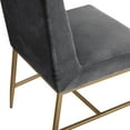 thumbnail image 6 of Armen Living Memphis Grey Velvet and Antique Brass Accent Dining Chair- Set of 2, 6 of 10