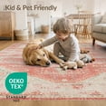 thumbnail image 4 of ODIKA 6'x9' Washable Area Rug Non-Slip, Easy Care, Distressed Vintage Tapete Rosa Ornate Border Symmetrical for Family Room, Living Room, Master Bedroom, 4 of 7