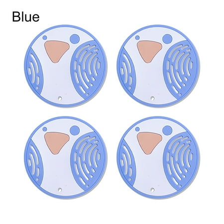 

Meizhencang 4Pcs Place Mat Eye-catching Heat Resistant PVC Cartoon Anti-scalding Pot Cup Mat for Home