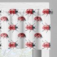 thumbnail image 3 of Ambesonne Watercolor Valance Pack of 2, Lady Bug Insect, 54"X12", Vermilion Black White, 3 of 5
