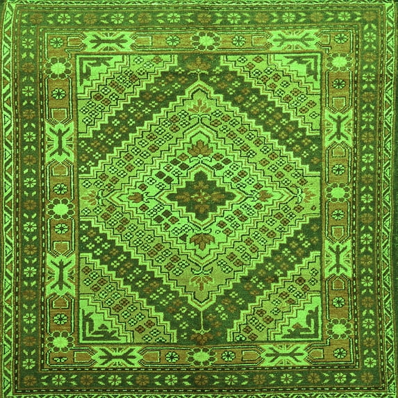 Ahgly Company Indoor Square Persian Green Traditional Area Rugs, 7' Square