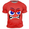 thumbnail image 3 of T-shirt à Manches Courtes Col Rond Imprimé Émoticône Décontracté Printemps Été pour Hommes pour Confort Quotidien et Style Mode Urbaine, 3 of 3