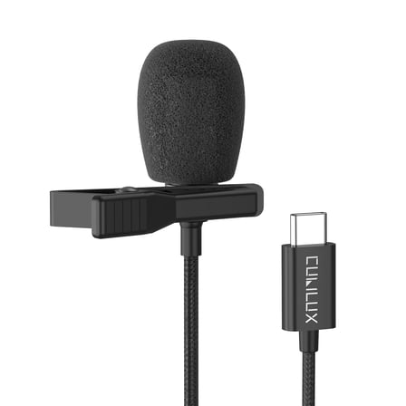 Cubilux USB C Lavalier Microphone, External Lapel Clip MIC for iPhone, iPad Pro, iPad Air, Samsung, 5 ft