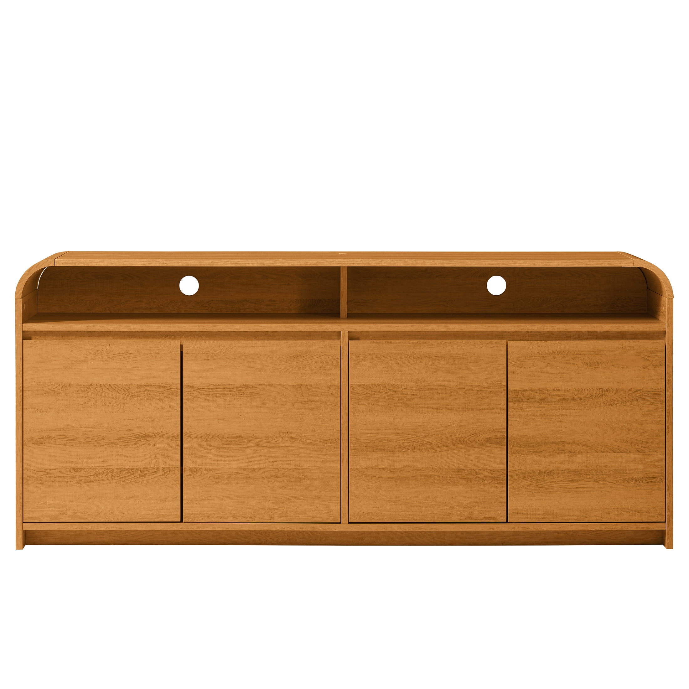 Better Homes & Gardens Juliet Curved TV Stand for TVs up to 75”, Light Honey Finish  (图3)