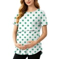 thumbnail image 2 of Gytharion Women's Fashion Printed Breastfeeding Maternity Tops Crewneck Short Sleeve Pregnant Tshirts Casual Breathable Nursing Blouse, 2 of 6