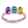 thumbnail image 3 of Star K � Custom Personalized 3 Oval Birthstones 5 x 3 mm Mothers Ring Promise Wedding Band, 3 of 9