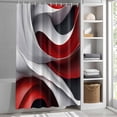 thumbnail image 3 of Red Black White Fabric Shower Curtain Gradient Art Washable Shower Curtains for Bathroom, Waterproof Bath Curtain with Hooks Home Decor 36x72in, 3 of 8