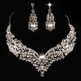 thumbnail image 2 of Yesbay Wedding Bridal Queen Style Fully Shiny Rhinestone Necklace Earrings Jewelry Set,Silver, 2 of 8