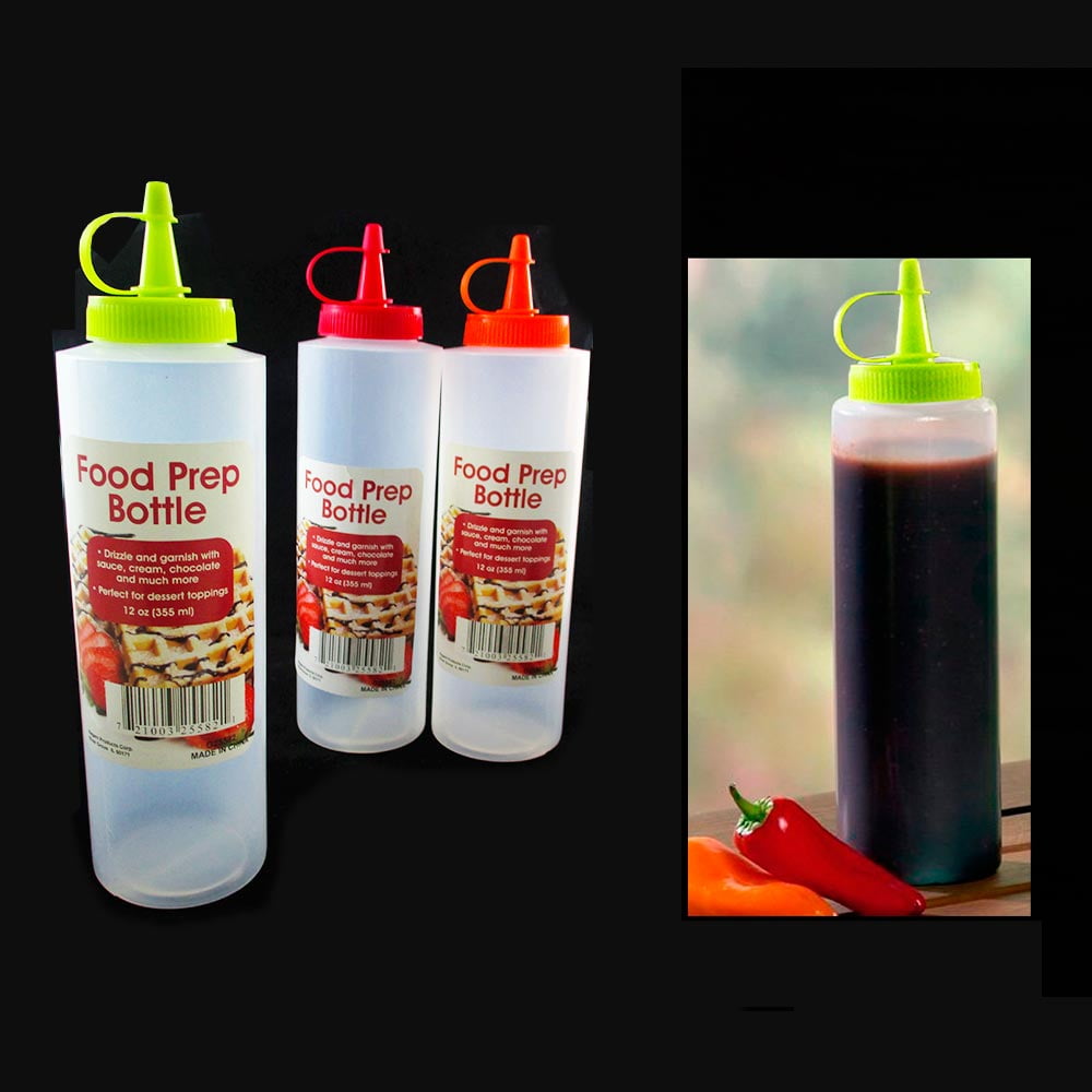 4PC Clear Squeeze Bottles 12 oz Condiment Ketchup Mustard Oil Squirt