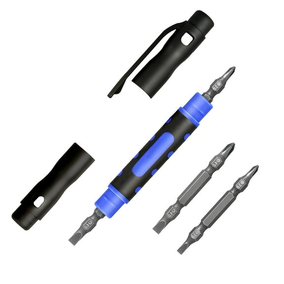 1 Pieces Pocket Screwdriver, 5 in 1 Pen Screwdriver,Multipurpose Portable Screwdriver Crossing Flathead Screwdriver for Repairing