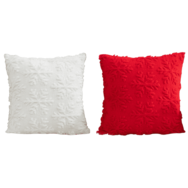Funda Almohada Copo Nieve Navideña Suave para Del () Blanca