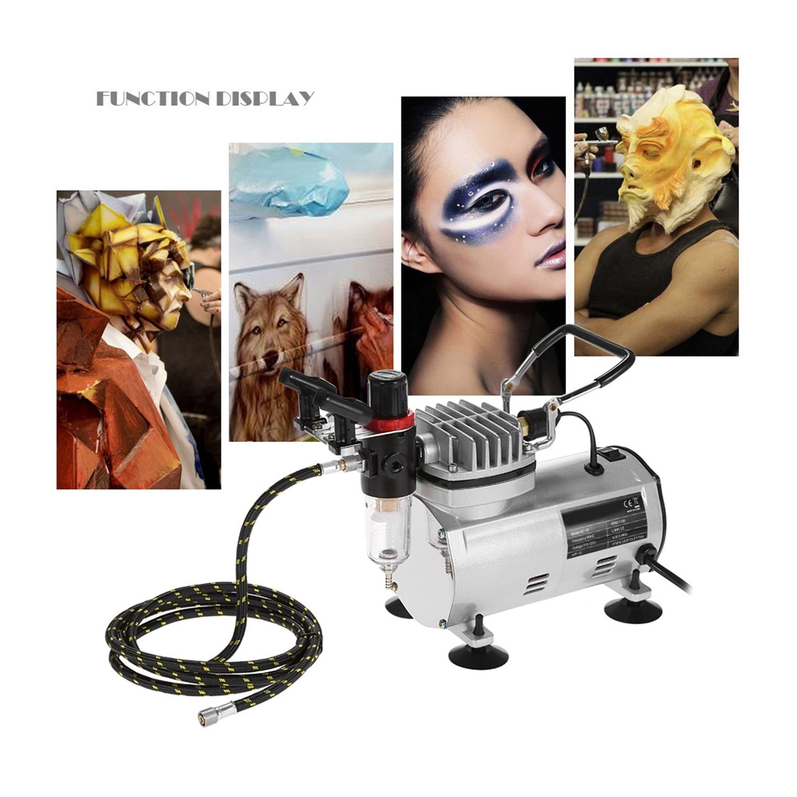 AC-18 Professional Air Compressor Set Electric Spray Gun Hobby Paint Spray Set Nail Art Sprayer with Braided Air Hose
