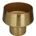 thumbnail image 4 of DecMode Gold Metal Brushed Tapered Indoor Outdoor Planter with Elevated Base, Set of 2 11", 8"H, 4 of 13