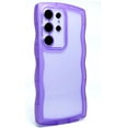 thumbnail image 2 of Compatible for Galaxy S23 Ultra Case 6.8", Curly Wave Design Transparent Shiny Case Cute Clear Transparent Shockproof Bumper Protection Soft Phone Cover Case for Women Girls Men,Clear/Purple, 2 of 9