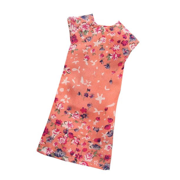 Vestido suelto de muñeca con estampado Floral apto para muñeca de niña de 27-29cm accesorio de ropa naranja Zulema Vestido de muñecas de niña