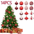 thumbnail image 2 of AYktou 14 Pcs Christmas Ornaments Balls, Christmas Tree Unique Shaped Ornaments Set, Pumpkin Hollow Doughnuts Onions and Almonds Shapes Hanging Balls for Home Christmas Tree Decoration, 2 of 9