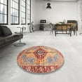 thumbnail image 3 of Ahgly Company Indoor Round Abstract Brown Persian Area Rugs, 5' Round, 3 of 6