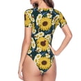 thumbnail image 4 of Naloa Sunflowers Women's Short-Sleeved Onesie, One-Piece Swimsuit for Parties, dates, clubs - X-Large, 4 of 9