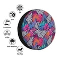 thumbnail image 4 of Logiee Tropical Leaves Print Spare Tire Cover, Universal Wheel Protectors,Waterproof Dust-Proof UV Sun Wheel Tire Cover,Fit for SUV, RV, Travel Trailer, Truck-14 inch, 4 of 6