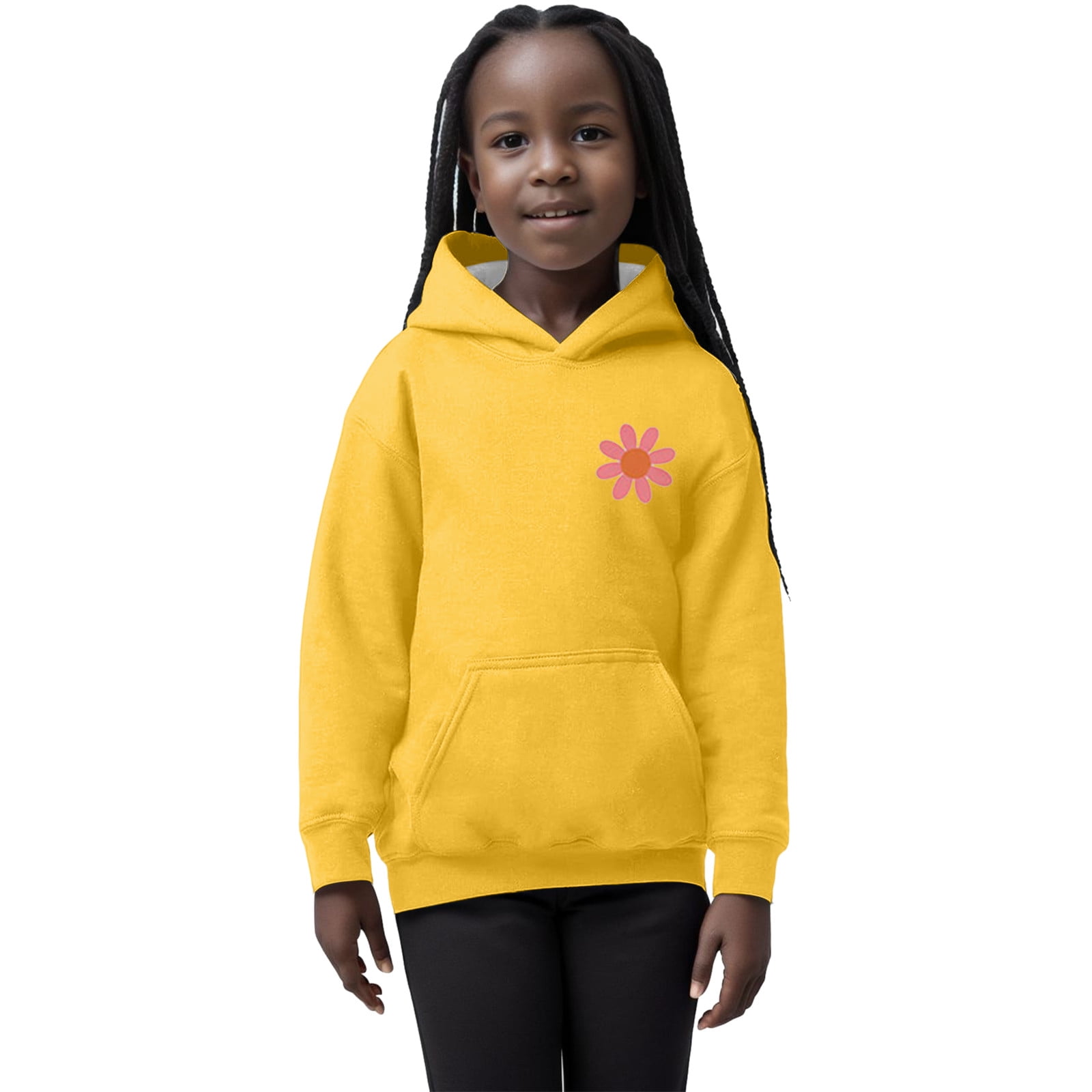 Kid Boy/Kid Girl Face Emoji Print Solid Color Hoodie Sweatshirt