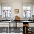 thumbnail image 4 of Purple Flower Bird Kitchen Curtains and Valances Set - 3 Piece Kitchen Curtains Sets with Valance for Windows Rod Pocket Machine Washable Kitchen Decor Decorations (54"x18"+2x27.5"x24"), 4 of 6
